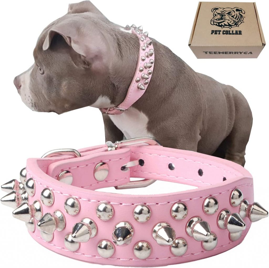 Pink Adjustable Spiked Collar