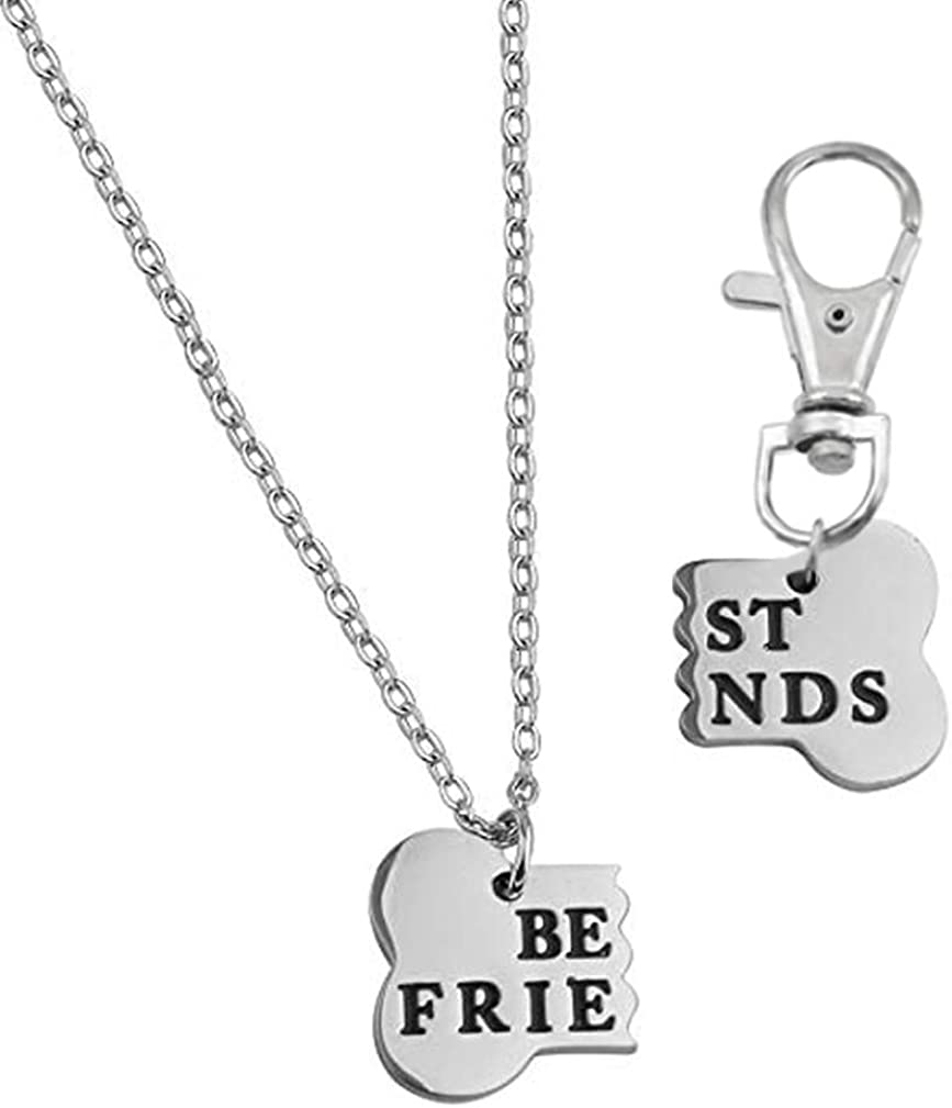 4EAELove Heart Pendant And Collar Key Chain Set