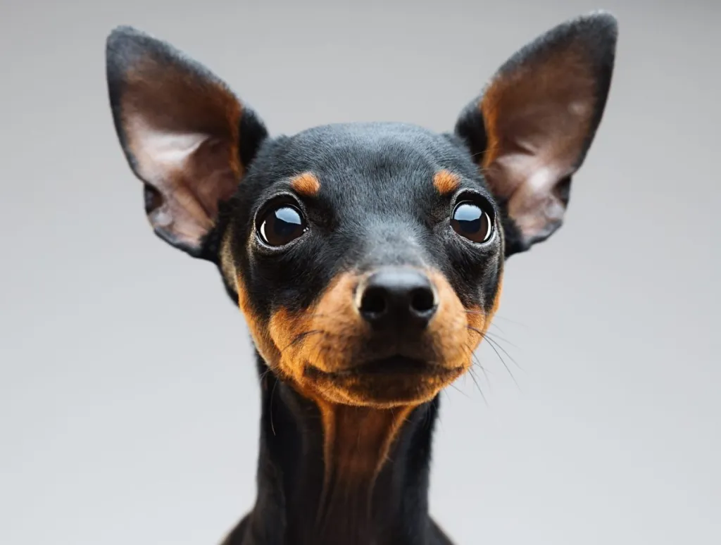 Miniature pinscher dog portrait