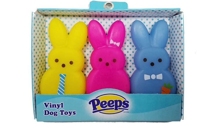 peeps squeker bunny dog toys