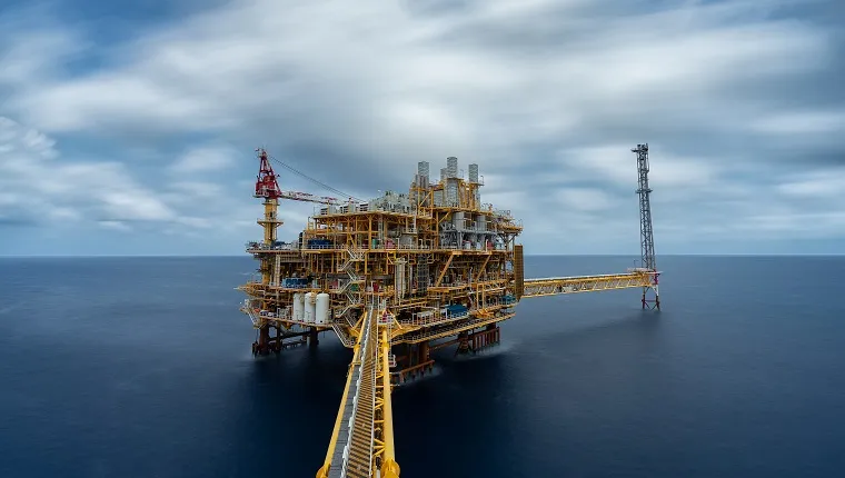 Petroleum Production platform in offshore in oil industry.