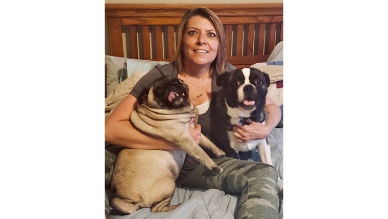 Shannon & her two pups, Boogie & Jinx