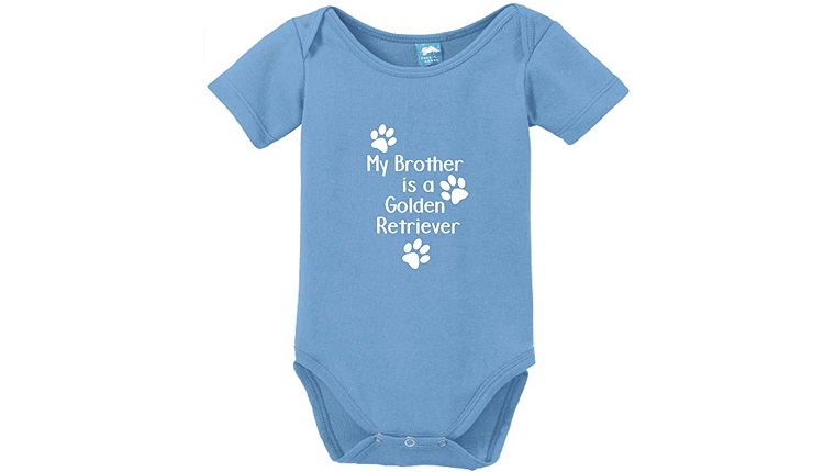My Brother is A Golden Retriever Printed Infant Bodysuit Baby Romper