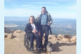 Lee and Husband with Merlot at Pikes Peak
