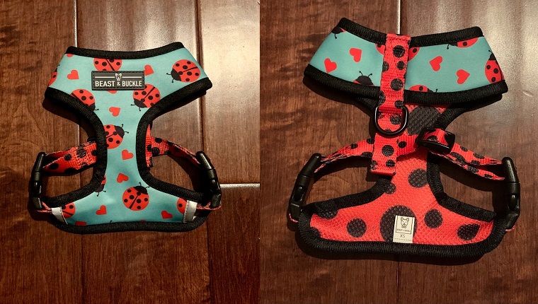 Ladybug harness front and interior/back -- note that breathable soft mesh! 