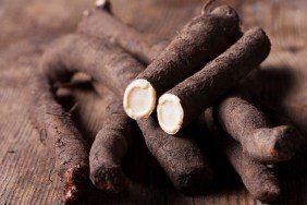 salsify vegetables on wood