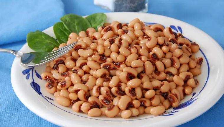 "A dish of black eyed peas.More pulled pork, collard greens, black-eyed peas, and other good-luck foods for the New Year:"