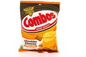 Winneconni, WI, USA - 16 June 2015: Bag of Combos in cheddar cheese flavor