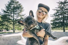 French Bulldog with woman