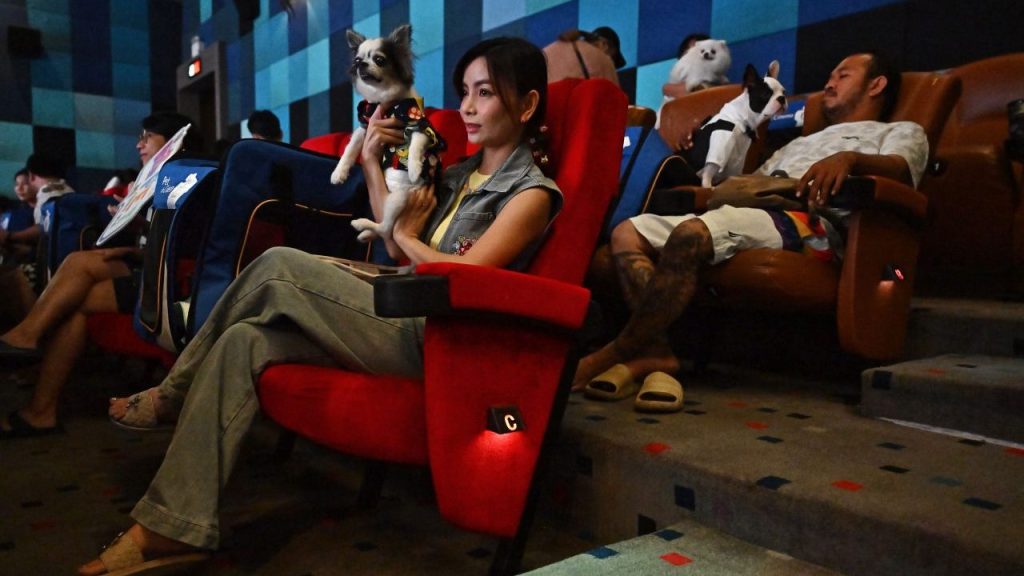 people and pets at first pet-friendly movie theater in Thailand
