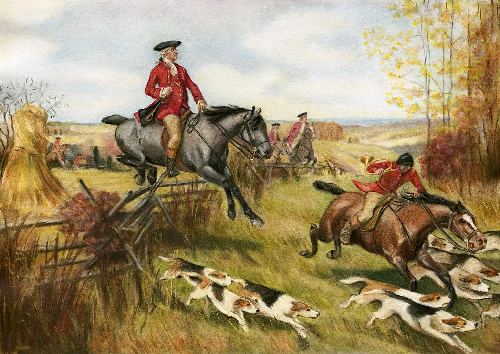 George Washington with hounds