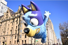 Bluey character balloon in parade, Disney+ is going to stream Bluey special episodes globally.
