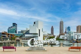 Cleveland skyline, a new Cleveland tourism ad on Puppy Bowl showcases the city's highlights through a dog's eyes.