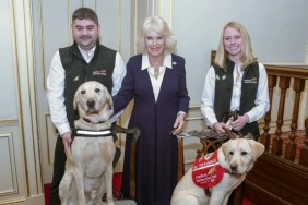 Queen Camilla with Medical Detection Dogs.