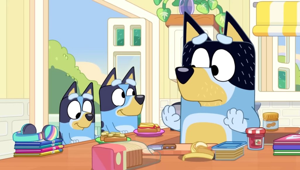 Bluey TV show characters — Australian Cattle Dogs.