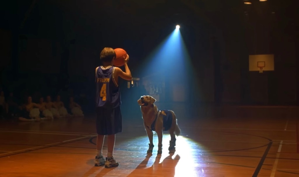 Little boy and dog from “Air Bud”