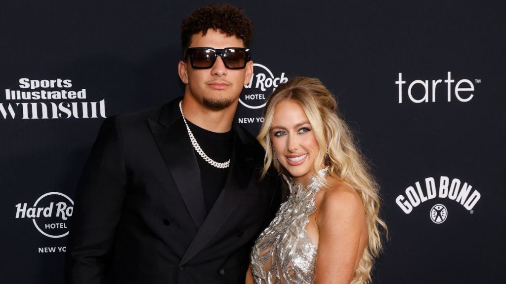 Patrick Mahomes and Brittany Mahomes attend the 2024 Sports Illustrated Swimsuit Launch Party at Hard Rock Hotel on May 16, 2024 in New York City.