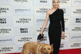 Actor Selma Blair and her service dog Scout attend the premiere of "Diane Von Furstenberg: Woman In Charge" during the Opening Night of Tribeca Film Festival at BMCC Theater in New York, June 5, 2024.