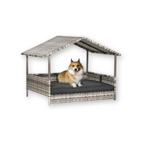 pawhut wicker open dog house