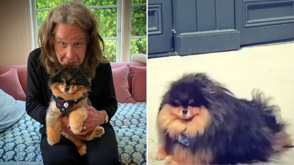 Ozzy Osbourne with his beloved dog Rocky, who recently passed away.