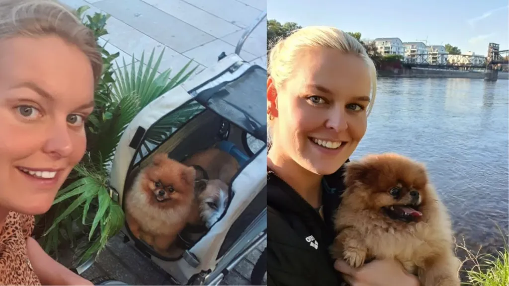 Dutch swimmer Sharon van Rouwendaal with her beloved dog Rio, whom she dedicated her Olympic gold medal to.