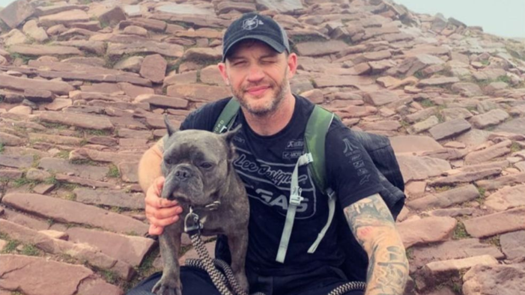 Tom Hardy with his dog Blue