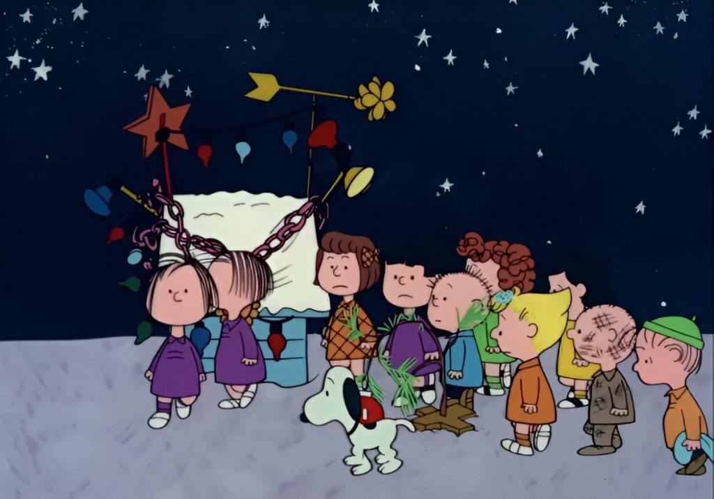 Snoopy and the others from “A Charlie Brown Christmas”