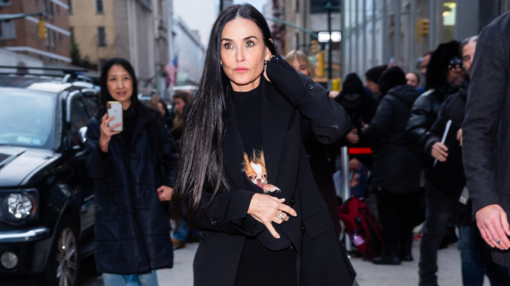 Demi Moore is seen in Midtown on December 04, 2024 in New York City.
