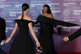 Katy Perry and Lizzo attend the 10th Annual Breakthrough Prize Ceremony at Academy Museum of Motion Pictures on April 13, 2024 in Los Angeles, California.