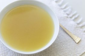 A bowl of restorative chicken broth.