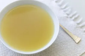 A bowl of restorative chicken broth.