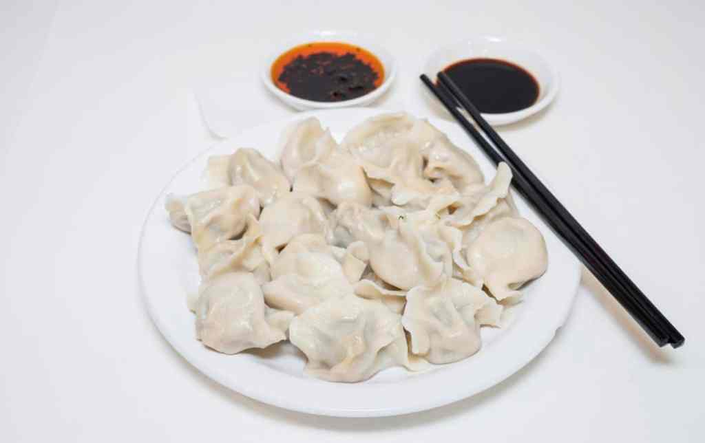 Dumplings isolated on white table.