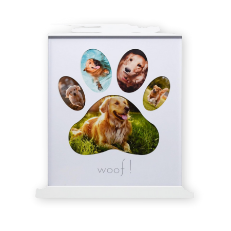 Green Pollywog 5-Opening Paw Print Collage Frame