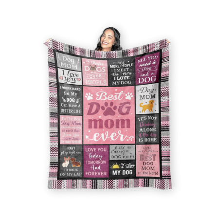 Mcurore Best Dog Mom Blanket