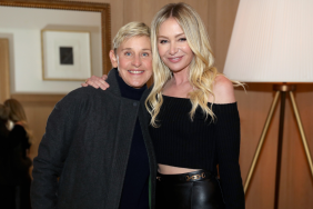 Ellen DeGeneres and Portia de Rossi are seen as RH Celebrates The Unveiling of RH San Francisco, The Gallery at the Historic Bethlehem Steel Building on March 17, 2022 in San Francisco, California.