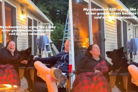 Dog whines to get grandma's attention after mom doesn't give permission to swim