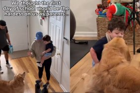 Video: Golden Retriever Reacts When Brother Goes to School for the First Time