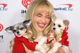 TinkerBelle the Dog the dog, Sabrina Carpenter and Belle the Dog attend iHeartRadio z100's Jingle Ball 2023 Presented By Capital One at Madison Square Garden on December 08, 2023 in New York City