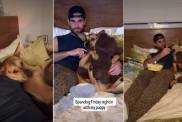 Rescue Puppy & Owner's Idea of Cozy Night Is Everything