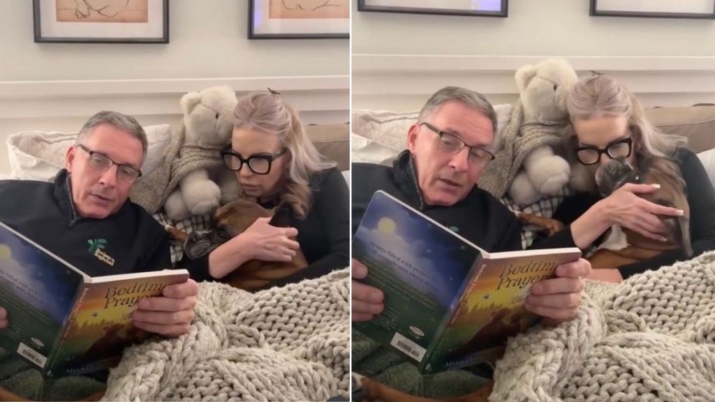 Video: Owner Catches Grandparents Reading Dog Bedtime Prayers