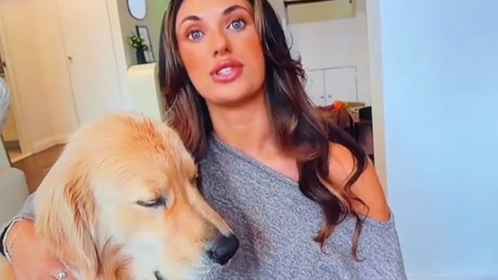 Golden Retriever Falls Asleep in Owner's Arms While She's Talking