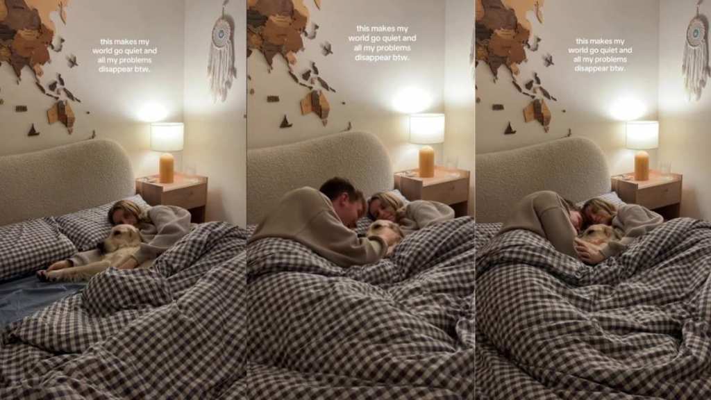 Snuggling With Golden Retriever Makes Owners’ Troubles Go Away, Shows Video