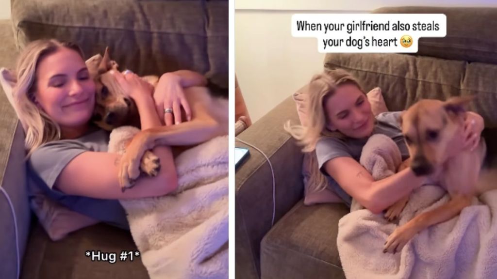 Rescue Dog Gives His Stamp of Approval to Dad’s Girlfriend With Snuggles