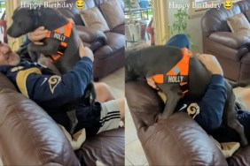 Dog Sprints to Grandpa When They Arrive at His House for His Birthday