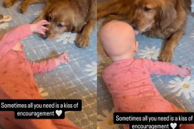 Golden Retriever Kisses Baby Like She’s Her Whole World & It’s as Precious as It Gets