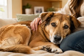 Rescue Dog Finds Comfort Knowing She’s Loved, Safe & Mom Will Never Abandon Her