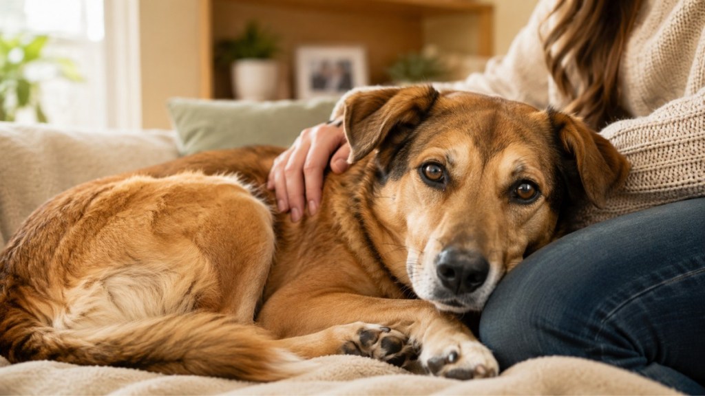 Rescue Dog Finds Comfort Knowing She’s Loved, Safe & Mom Will Never Abandon Her