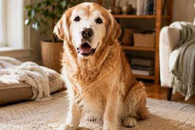 Senior Golden Retriever find voice