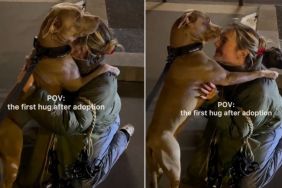 Rescue Dog Clings to Mom as They Hug After Adoption Like She’s Afraid of Being Left Behind