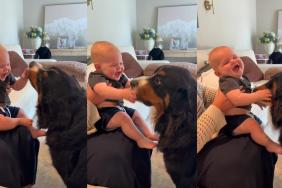 Family Dog Makes Baby Giggle Nonstop With Sweet Little Kisses